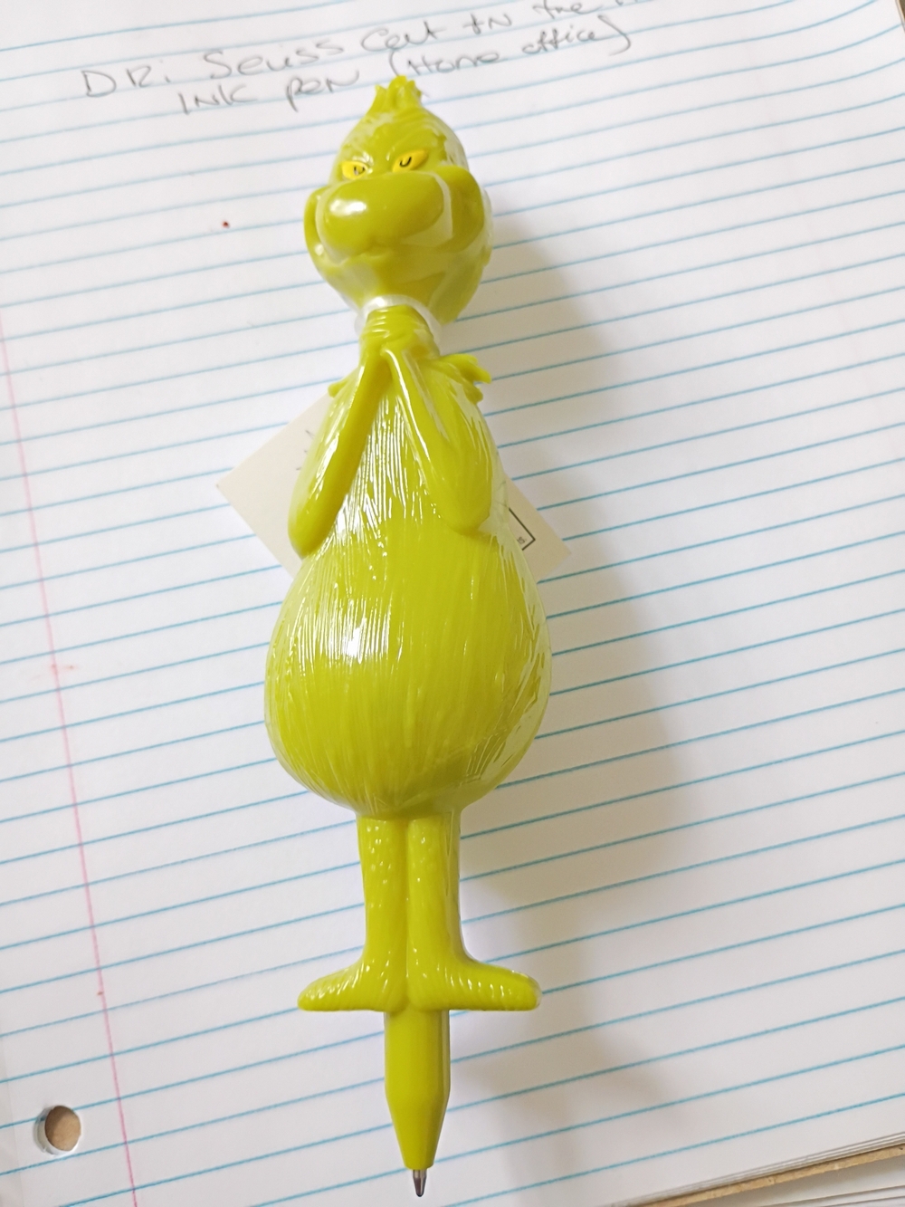 Dr. Seuss Grinch Novelty Pen in Bright Yellow